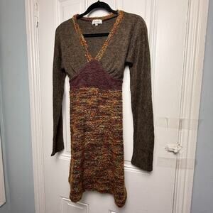 Baba Design Dress Womens Small Lagenlook Artsy Textured Hippie Made in Nepal